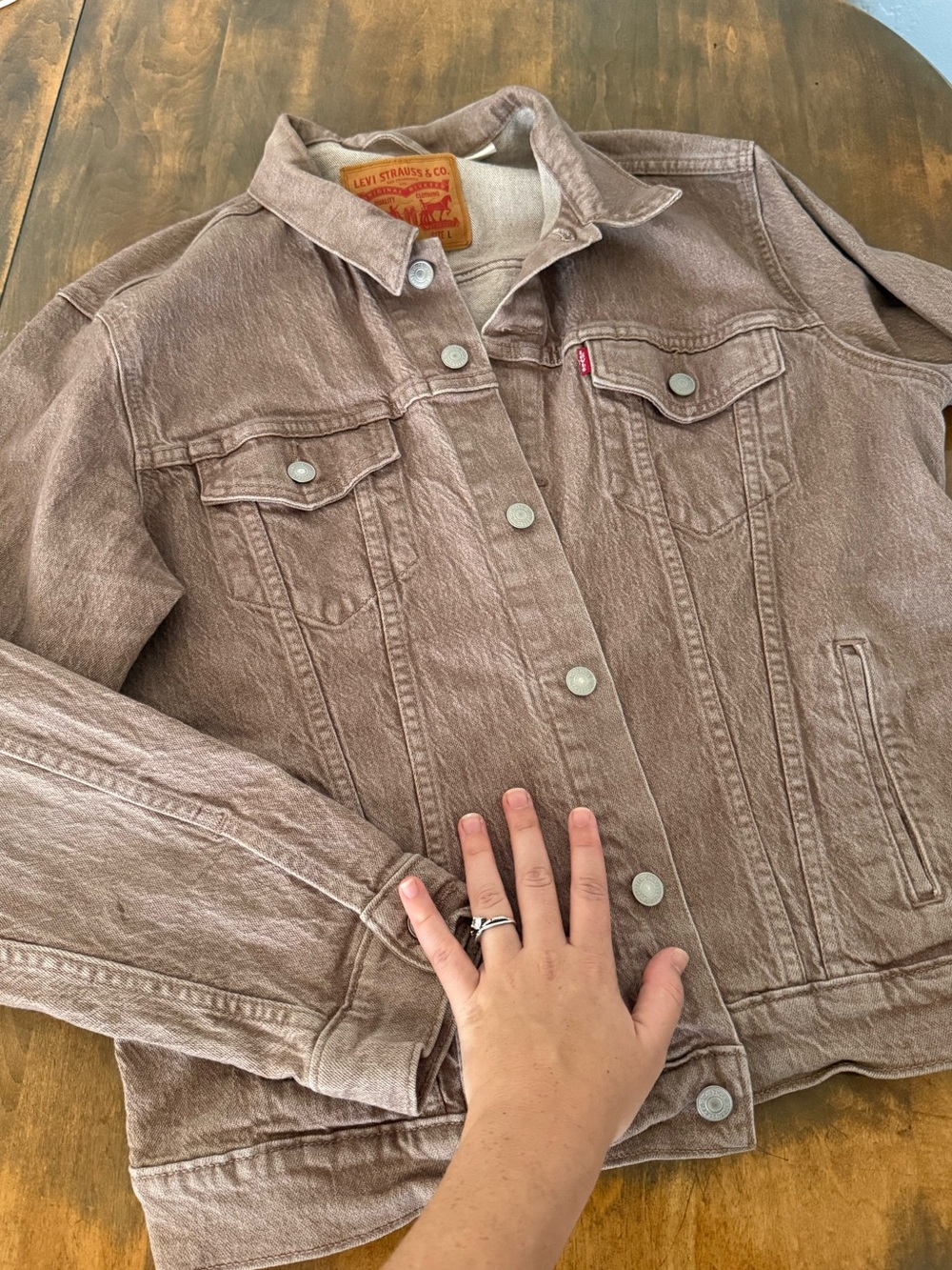 Levi's women's light brown Brown Denim Jacket - Classic Trucker Style